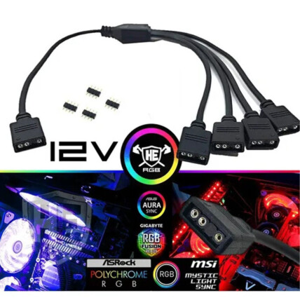Cabo Molex ARGB 5V 3 Pinos para 4 Saídas 3 Pinos 50cm DEX - CM-54