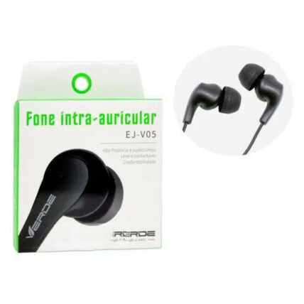 Fone de Ouvido Com Microfone P2 3,5mm Super Bass Verde - EJ-V05