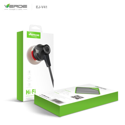 Fone de Ouvido Alta Resolução Super Bass P2 3,5mm Verde - EJ-V41