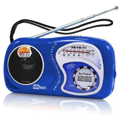 Rádio Portátil Retro Vintage FM/AM com Relógio Digital Altomex - A-2019