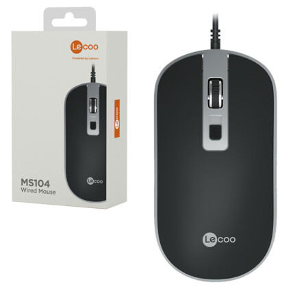 Mouse com Fio Usb 1600 dpi Ajustável Lecoo - MS104