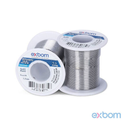 Estanho em Fio Carretel 40x60 1,0mm com 250g 04007 Exbom - EF40 / EF25-G250M1