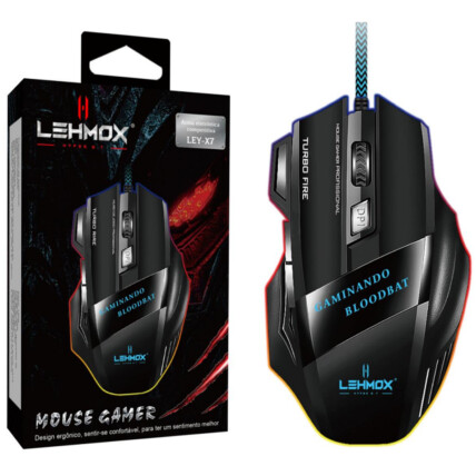Mouse Gamer com Fio USB com Led e 7 Botões LEHMOX - LEY-X7