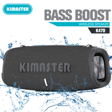 Caixa de Som Bluetooth 20W Bass Boost Cinza com Usb/P2/FM Resistente á Água IPX6 KIMASTER - K470CZ 