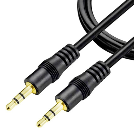 Cabo Auxiliar P2 x P2 3.5mm 1,5 Metros Preto - 00811 Reling