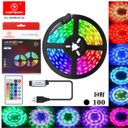 Fita Led RGB 5050 16 Cores 3 Metros USB com Controle Remoto KAPBOM - KA-5050RGB-3M