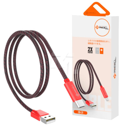 Cabo Usb Type-C para Celular Cromo 899 Trançado 1 Metro PMCELL - CB-21 TYPE
