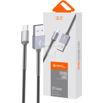 Cabo Type-C para Celular Cromo 897 Trançado 1 metro PMCELL - CB-22 TYPE