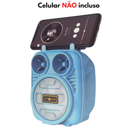 Caixa de Som Bluetooth Portátil Colorida INOVA - KV-88631 MKL