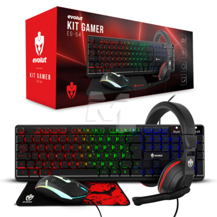 Combo Gamer Teclado + Mouse+ Fone+ Mousepad EVOLUT - EG54
