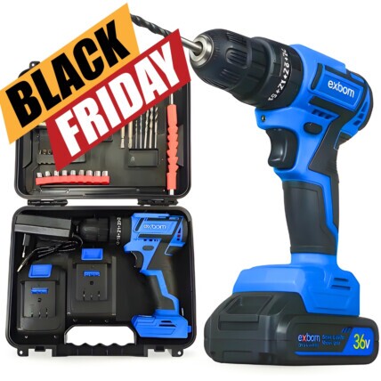 Parafusadeira E Furadeira 2em1 36v 2 Baterias Recarregável