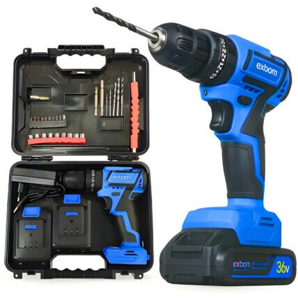 Parafusadeira E Furadeira 2em1 36v 2 Baterias Recarregável