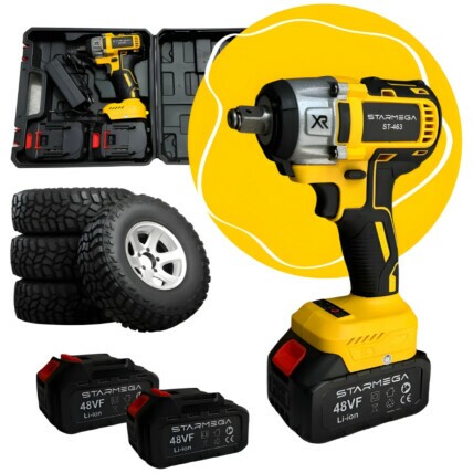 Parafusadeira Chave De Impacto Bivolt 1/2 48v 2 Baterias ST-463