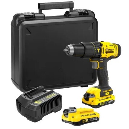Parafusadeira Furadeira De Impacto Stanley Com 2 Baterias 2ah + Carregador SCD711D2K-BR