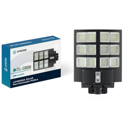 Luminaria Solar Para iluminaçâo Publica Prova Da Agua 600w Estrutura Preto