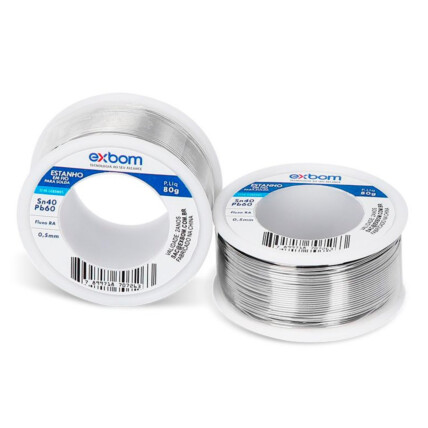 Estanho em Fio Carretel SN40% 0.5MM com 80G EXBOM 04088 - EF40-G080M05
