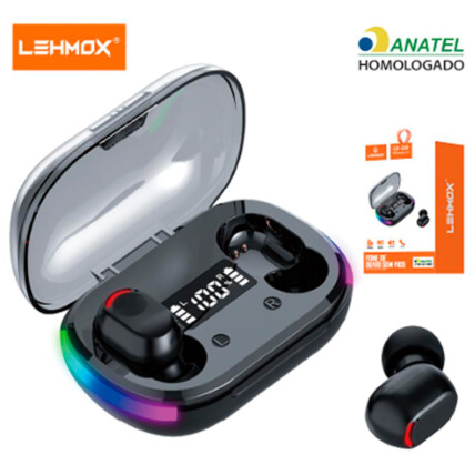 Fone de Ouvido TWS Bluetooth Sem Fio Com Led Rgb Lehmox - LEF-290