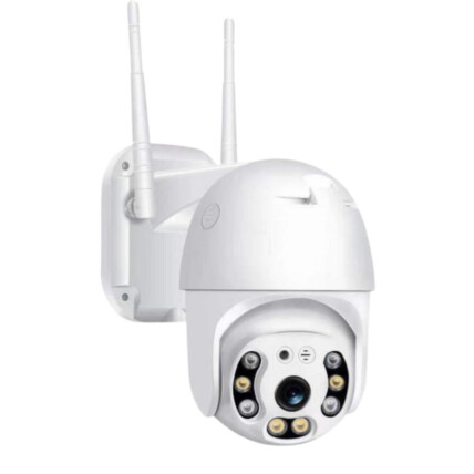 Câmera IP Wireless A6 À Prova de Àgua com Duas Antenas 360 Graus Suporte de Fixação e Fonte - LEY-59