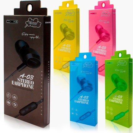 Fone de Ouvido com Fio Stereo Earphone Colorido - A-03 Reling
