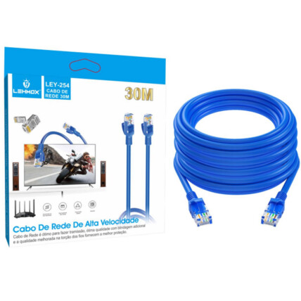 Cabo de Rede RJ45 Alta Velocidade com 30 Metros - LEY-254