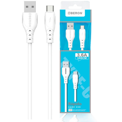 Cabo Carregador Type-C x USB 1 Metro para Celular OBERON - OR-CO09/C