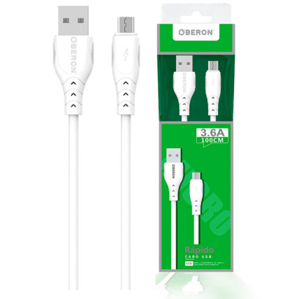 Cabo Carregador V8 x USB 1 Metro para Celular OBERON - OR-CO09/M