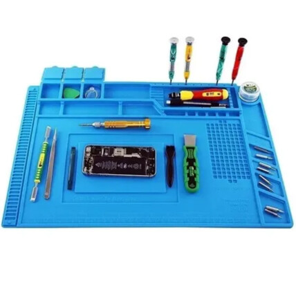 Tapete Manta Magnética em Silicone Resistente com Porta Objetos para Manutenção Eletrônicos 450*300mm - KLTE-S160