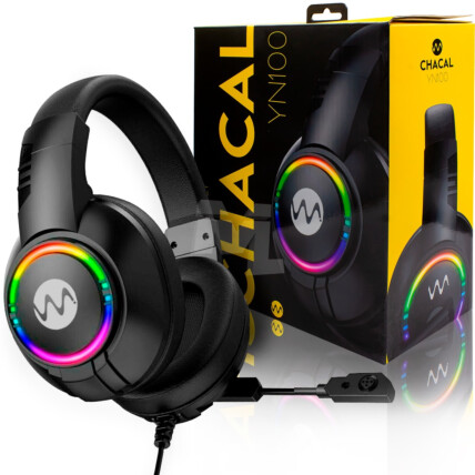 Headset Gamer Chacal com Microfone e Iluminação Led RGB YUNNI - YN-100