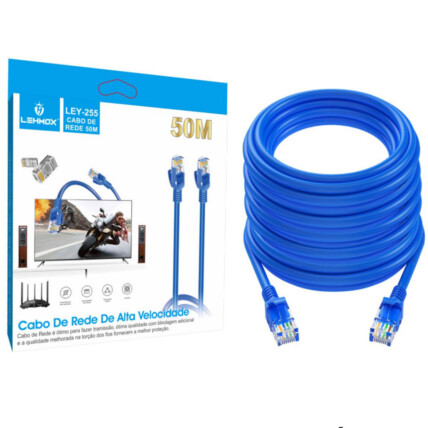 Cabo de Rede RJ45 Alta Velocidade com 50 Metros - LEY-255