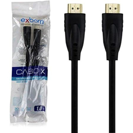 Cabo Hdmi 1 Metro Versão 1.4 Sem Malha e Sem Filtro Od 6.8 Blindado EXBOM - CBX-H10SM
