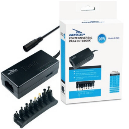 Fonte Carregador Universal para Notebook 96w 12.24v KNUP - D-525