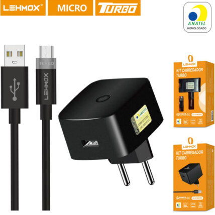 Carregador Turbo 30W com Cabo Usb V8 LEHMOX - LE-91 MICRO