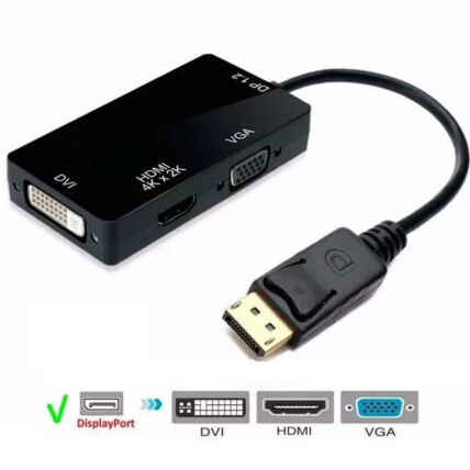 Adaptador Conversor Displayport Para HDMI/VGA/DVI KNUP - KP-AD110