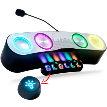 Caixa de Som Bluetooth Gamer 30W P2 com Led RGB e Microfone GRASEP - D-G555