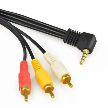Cabo P2 Ponta 90° para Rca 2 Metros Reforçado com Ponta Dourada Exbom - CBX-P2RCA3M20