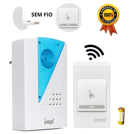 Campainha Sem Fio Ipega À Prova D'Água 150m 32 Sons Azul