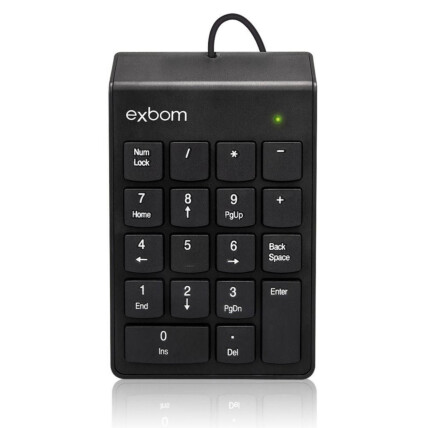 Teclado Numérico Com Fio USB 2.0 18 Teclas EXBOM - BK-N30
