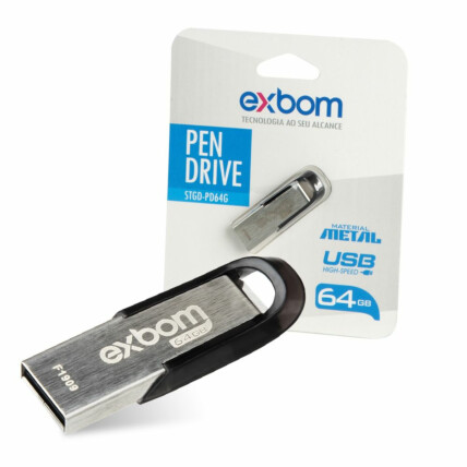 Pendrive 64gb Usb Armazenamento de Dados Metal Exbom - STGD-PD64G