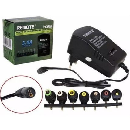 Fonte Universal Regulada 3.0 A 3.4,5.6.7,5 9.12v 7 Plugues - YC668