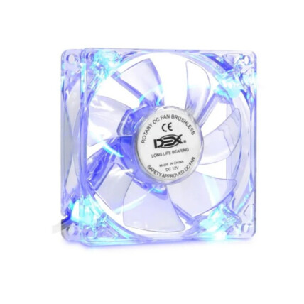 Cooler Fan 80mm Transparente com Led Azul Alta Pressão Dex - DX-8T