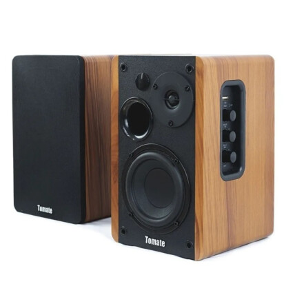 Caixa de Som Ativa Bluetooth 100w com Acabamento em Madeira Tomate - MTS-2026