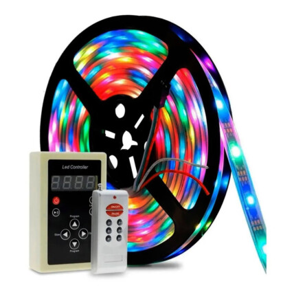 Fita de LED Digital 6803 RGB com Controle - LEHMOX - LEY-6803