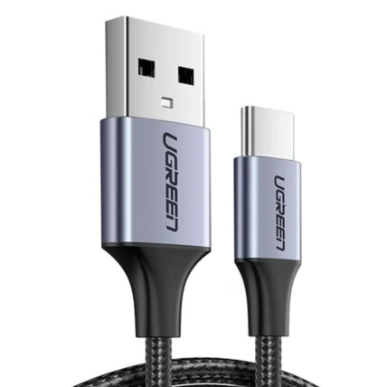 Cabo UGREEN USB-A 2.0 para USB-C de Alumínio 3M Cinza Espacial - 60408