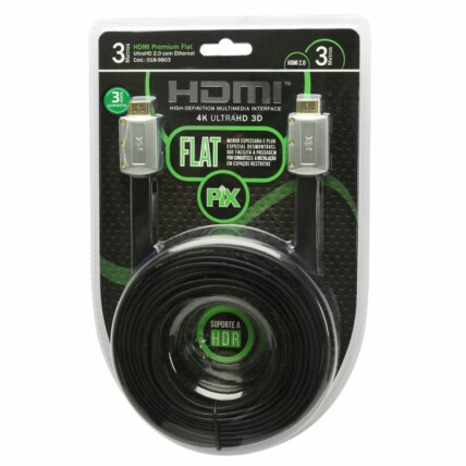 Cabo Hdmi Flat Desmontavel 2.0 4K Hdr 19P 3 Metros Chipsce - 018-9803