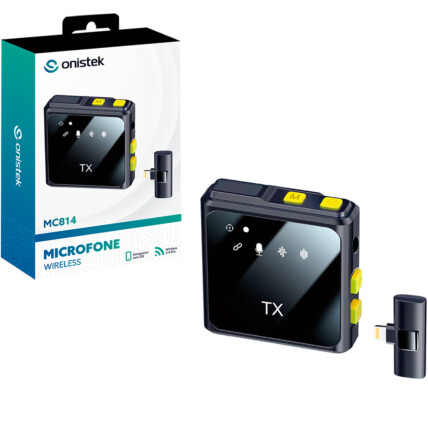 Microfone sem Fio Wireless 2.4GHz de Lapela para IOS Lightning ONISTEK - ON-MC814