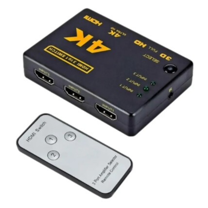 Switch 4k HDMI 3 Entradas / 1 Saída Com Controle Remoto Exbom - 02833