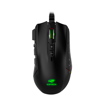 Mouse Gamer Usb Led RGB 10.000 Dpi Raven C3Tech - MG-750BK