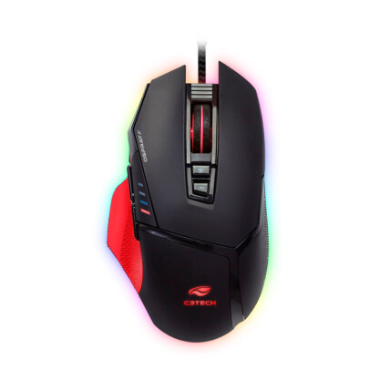 Mouse Gamer Usb Led RGB Metal 12.000 dpi Osprey C3Tech - MG-800BK