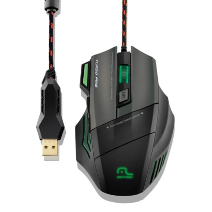 Mouse Gamer Usb Warrior Rayner 3200 dpi 7 Botões Quickfire Multilaser - MO207