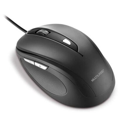 Mouse com Fio Usb Comfort 6 Botões Preto Multilaser - MO241